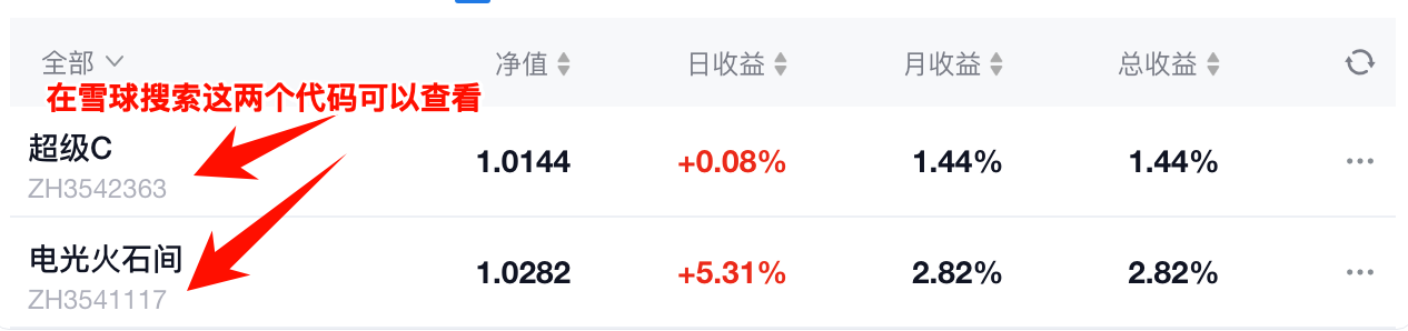 雪球组合收益截图